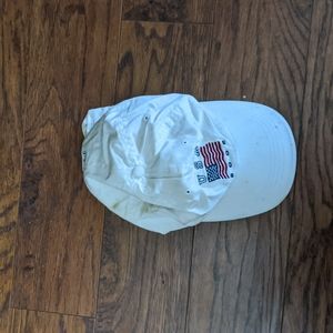 White USA American flag baseball cap